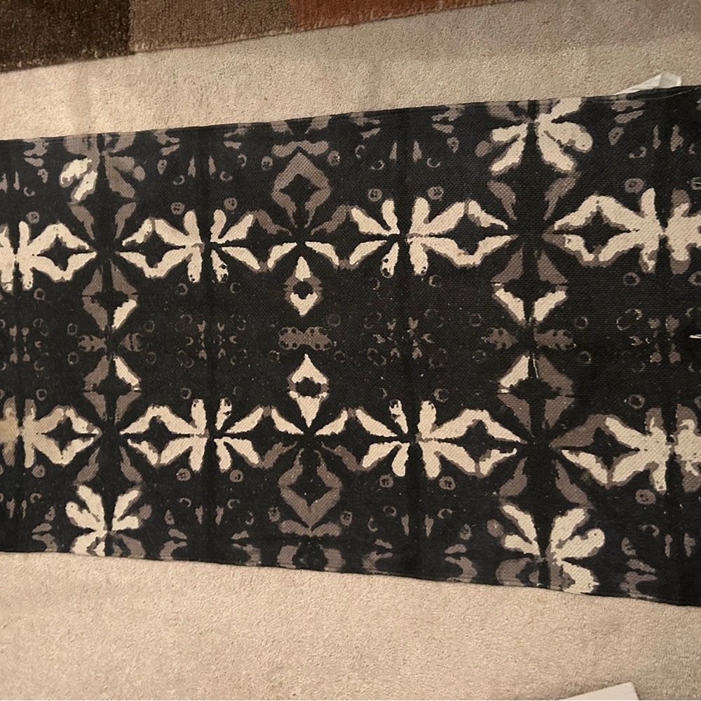 Ikat Patterned Small Cotton Rug
